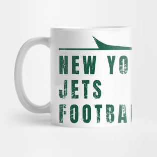 New York Jets Football Distressed Green Text Mug